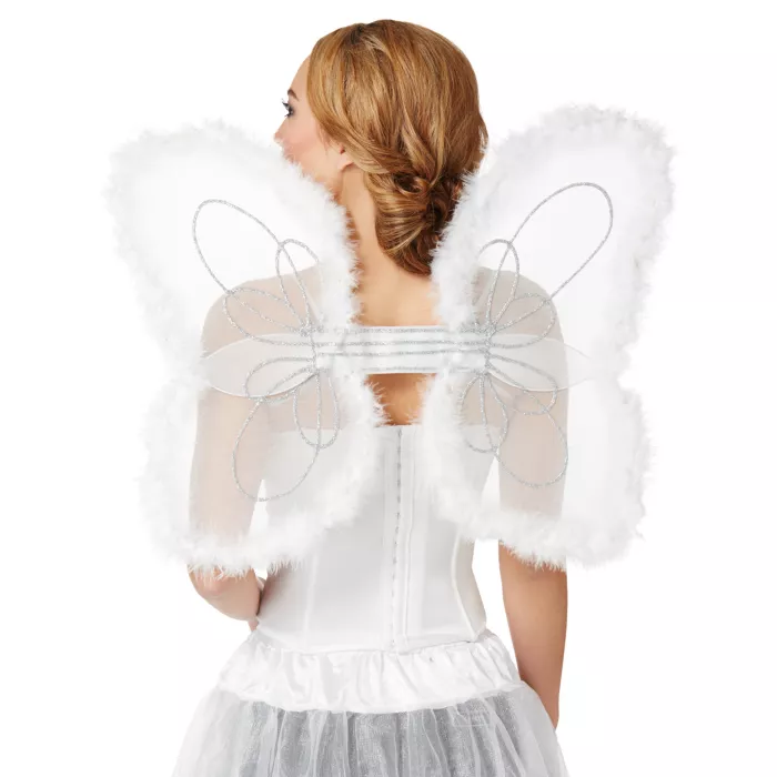 White Faux Marabou Wings